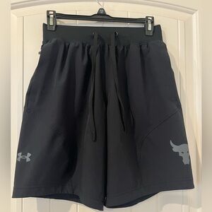 Under Armour Men's Project Rock Unstoppable Shorts in black.